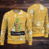 Olive Green Snowy Village Pattern Guinness Beer Ugly Christmas Sweater