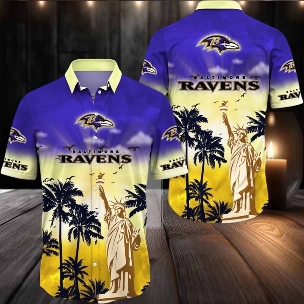 NFL Baltimore Ravens Hawaii Shirt Statue Of Liberty Aloha Shirt NFL Baltimore Ravens Hawaii Shirt Statue Of Liberty Aloha Shirt