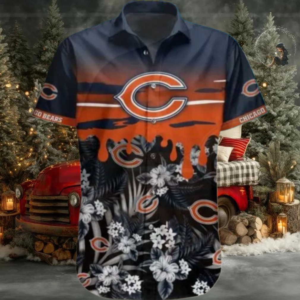 NFL Chicago Bears Tropical Flower Hawaiian Shirt NFL Chicago Bears Tropical Flower Hawaiian Shirt