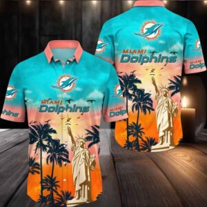 NFL Miami Dolphins Hawaii Shirt Statue Of Liberty Aloha Shirt