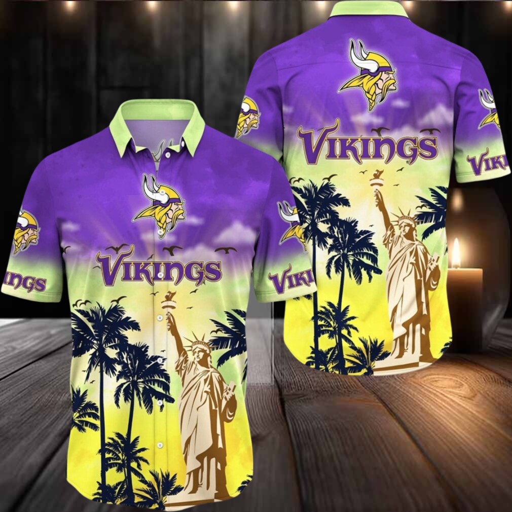 NFL Minnesota Vikings Hawaii Shirt Statue Of Liberty Aloha Shirt NFL Minnesota Vikings Hawaii Shirt Statue Of Liberty Aloha Shirt