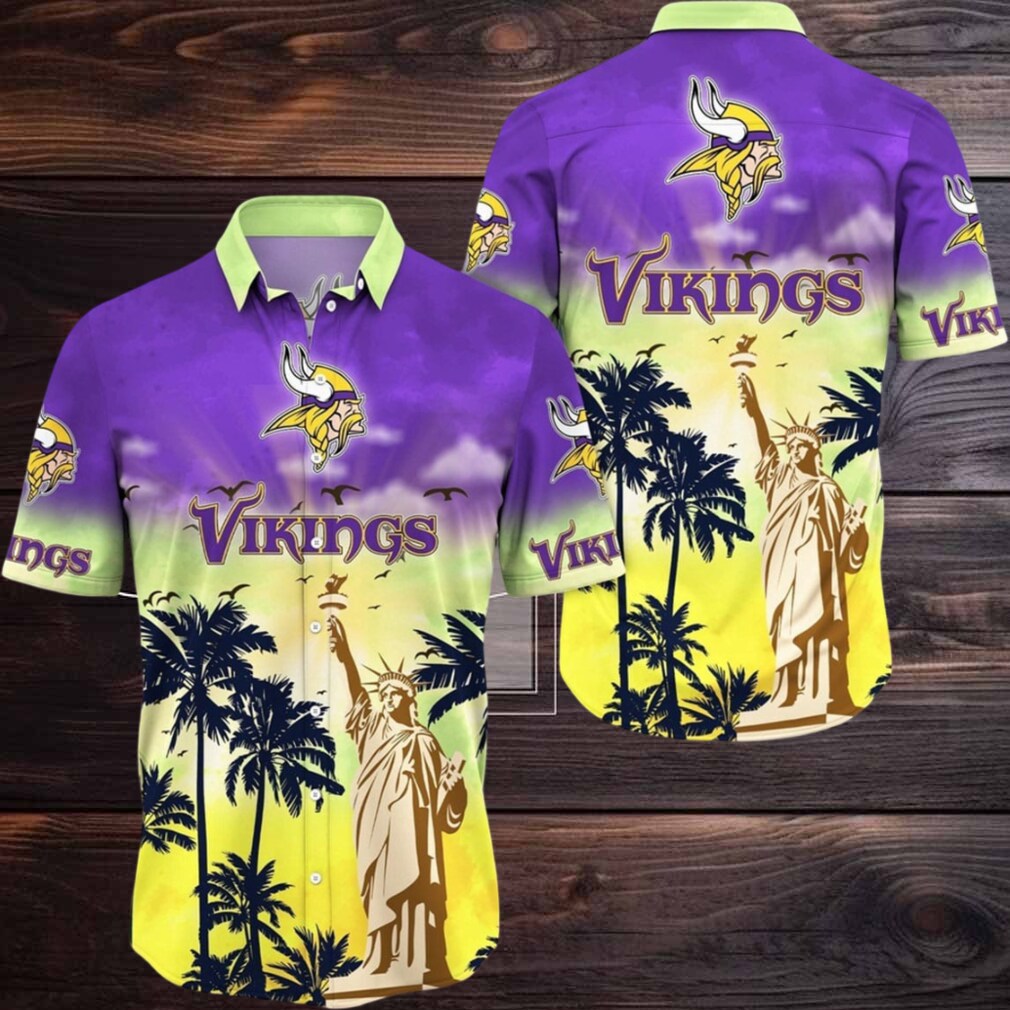 NFL Minnesota Vikings Hawaii Shirt Statue Of Liberty Aloha Shirt NFL Minnesota Vikings Hawaii Shirt Statue Of Liberty Aloha Shirt