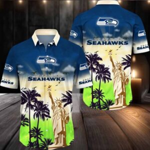 NFL Seattle Seahawks Hawaii Shirt Statue Of Liberty Aloha Shirt