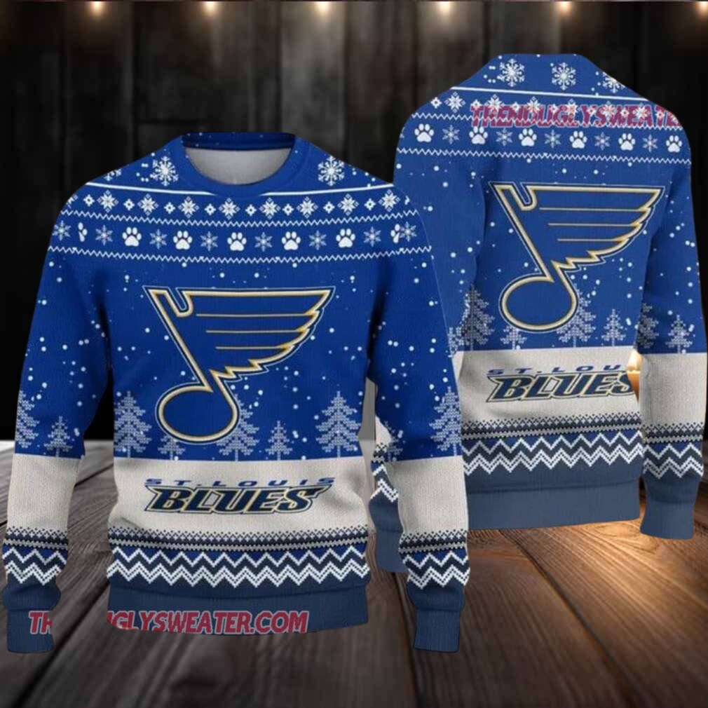 NHL St Louis Blues Big Logo Ugly Christmas Sweater NHL St Louis Blues Big Logo Ugly Christmas Sweater