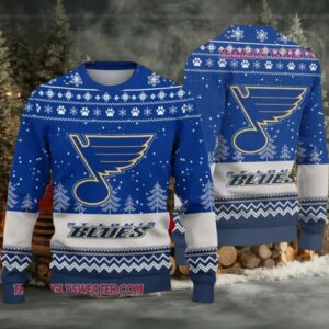 NHL St Louis Blues Big Logo Ugly Christmas Sweater