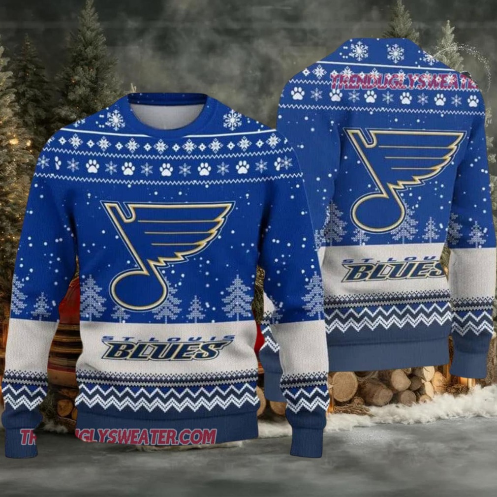 NHL St Louis Blues Big Logo Ugly Christmas Sweater NHL St Louis Blues Big Logo Ugly Christmas Sweater