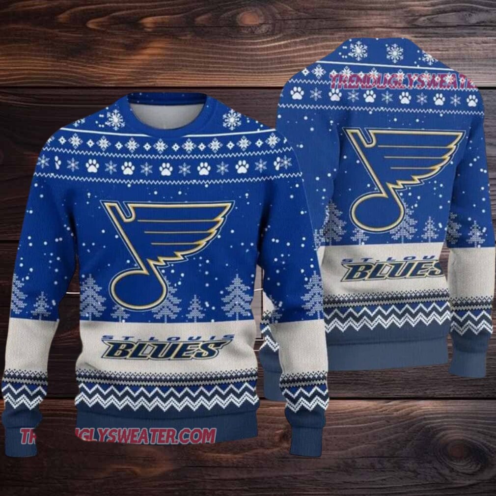 NHL St Louis Blues Big Logo Ugly Christmas Sweater NHL St Louis Blues Big Logo Ugly Christmas Sweater