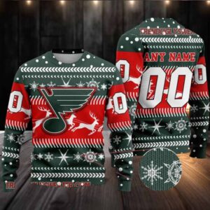 NHL St Louis Blues Personalized Name & Number Ugly Christmas Sweater