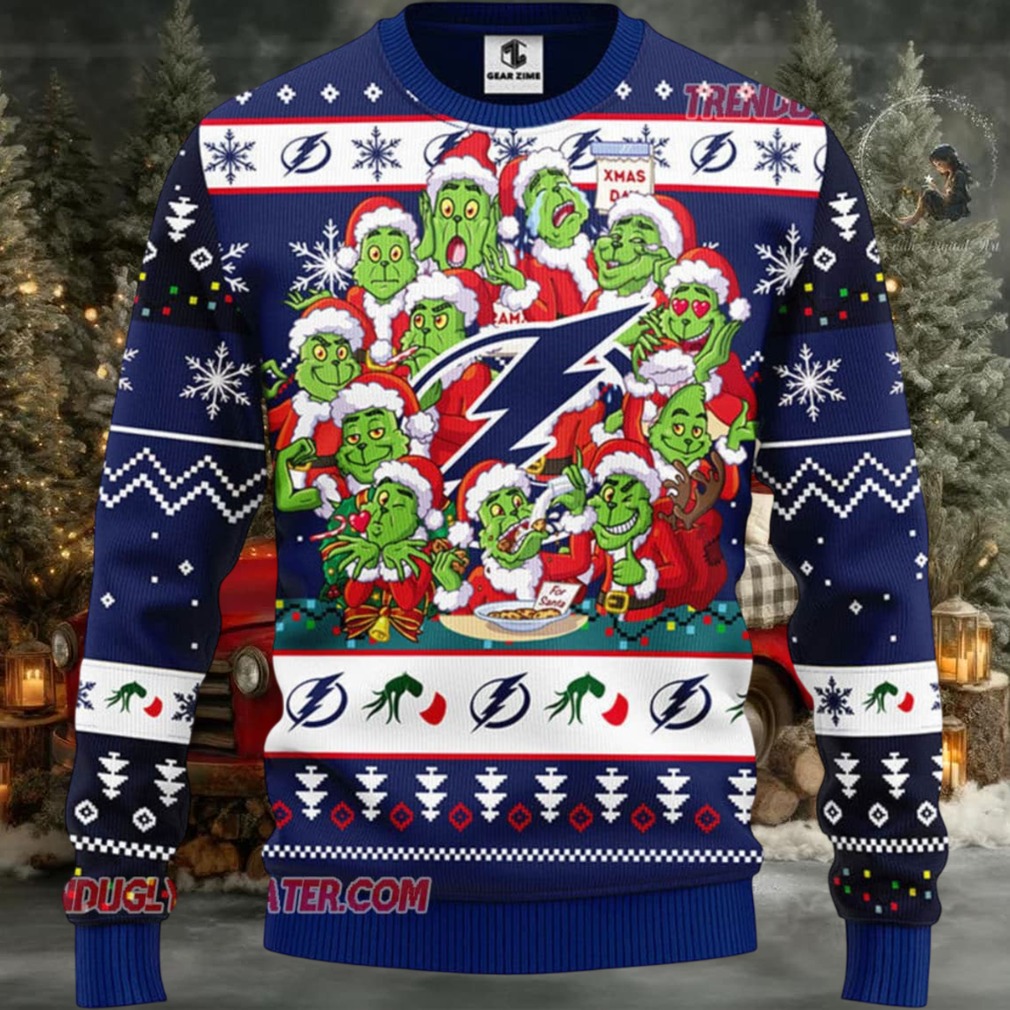 NHL Tampa Bay Lightning 12 Grinch Xmas Day Ugly Christmas Sweater NHL Tampa Bay Lightning 12 Grinch Xmas Day Ugly Christmas Sweater