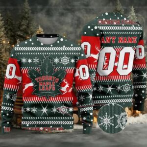 NHL Toronto Maple Leafs Personalized Name & Number Ugly Christmas Sweater