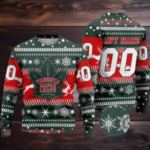 NHL Toronto Maple Leafs Personalized Name & Number Ugly Christmas Sweater