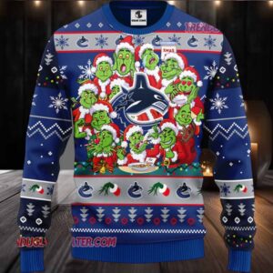 NHL Vancouver Canucks 12 Grinch Xmas Day Ugly Christmas Sweater