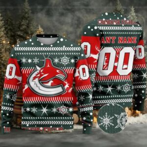 NHL Vancouver Canucks Personalized Name & Number Ugly Christmas Sweater
