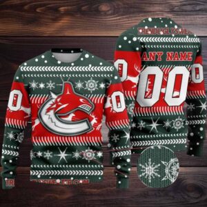 NHL Vancouver Canucks Personalized Name & Number Ugly Christmas Sweater