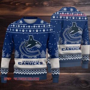 NHL Vancouver Canucks Woolen Big Logo Ugly Christmas Sweater