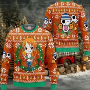 Nami Anime Xmas One Piece Ugly Christmas Sweater