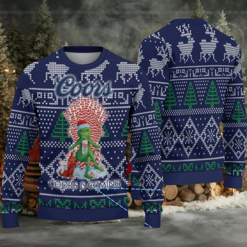Navy Blue Coors Grinch Christmas Pattern Ugly Sweater Navy Blue Coors Grinch Christmas Pattern Ugly Sweater