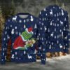 Navy Fair Isle Snowflake Ugly Christmas Sweater Jack Daniel’s Whiskey with Baby Groot Holding Bottle Navy Fair Isle Snowflake Ugly Christmas Sweater Jack Daniel’s Whiskey with Baby Groot Holding Bottle
