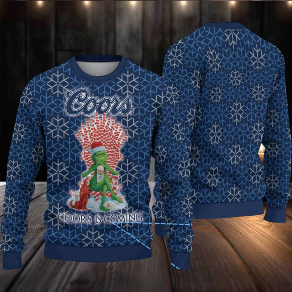Navy Blue Coors Grinch Snowflake Pattern Ugly Sweater Navy Blue Coors Grinch Snowflake Pattern Ugly Sweater