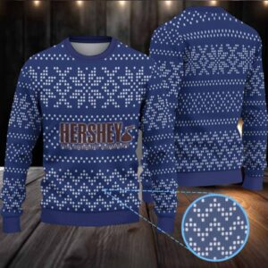 Navy Blue Dot Snowflake Fair Isle Hennessy Ugly Christmas Sweater