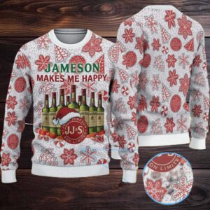 Navy Jameson Grateful Dead Jerry Garcia Fox Fair Isle Christmas Ugly Sweater