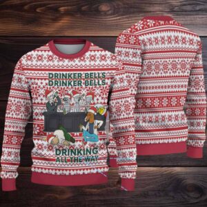 Navy Jameson Grateful Dead Jerry Garcia & Fox Heart Christmas Ugly Sweater