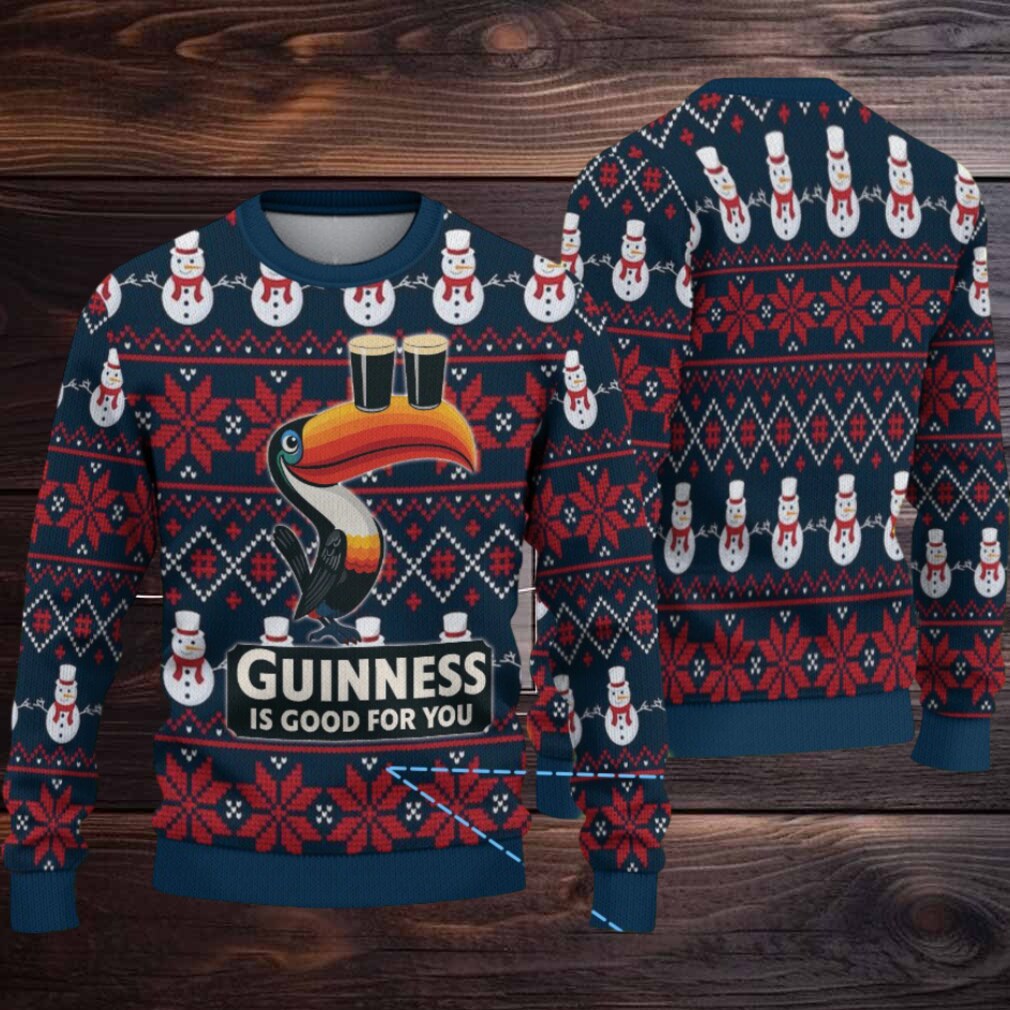 Navy Snowman & Poinsettia Fair Isle Guinness Toucan Ugly Christmas Sweater Navy Snowman & Poinsettia Fair Isle Guinness Toucan Ugly Christmas Sweater