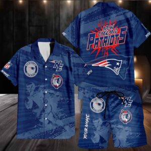 New England Patriots Combo Hawaiian Shirt And Shorts