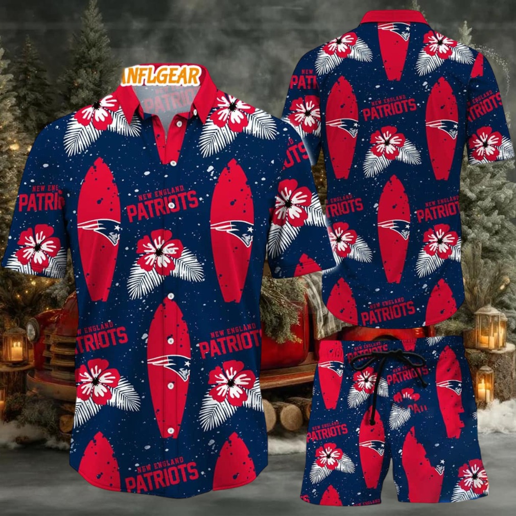 New England Patriots Flower Pattern Hawaiian Shirt And Shorts New England Patriots Flower Pattern Hawaiian Shirt And Shorts