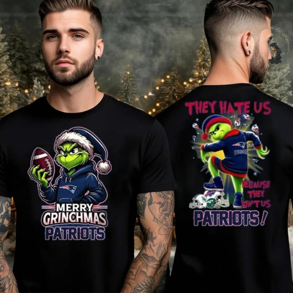 New England Patriots Grinch Merry Christmas Grinchmas 2025 Personalized Football Logo Two Sided Shirt New England Patriots Grinch Merry Christmas Grinchmas 2025 Personalized Football Logo Two Sided Shirt
