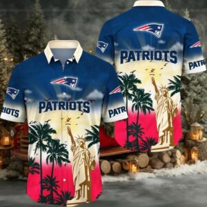 New England Patriots Hawaii Shirt Statue Of Liberty Aloha Shirt
