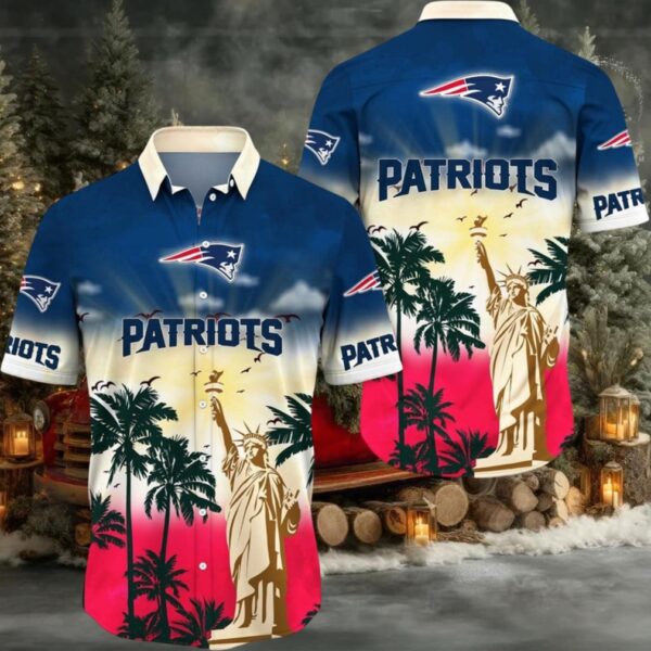 New England Patriots Hawaii Shirt Statue Of Liberty Aloha Shirt