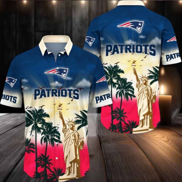 New England Patriots Hawaii Shirt Statue Of Liberty Aloha Shirt