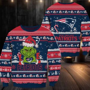 New England Patriots NFL Grinch Football Limited Ugly Christmas Sweater