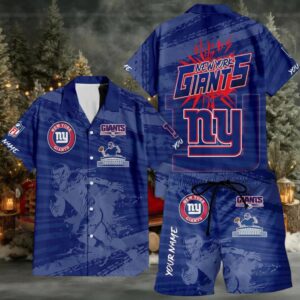 New York Giants Combo Hawaiian Shirt And Shorts New York Giants Combo Hawaiian Shirt And Shorts
