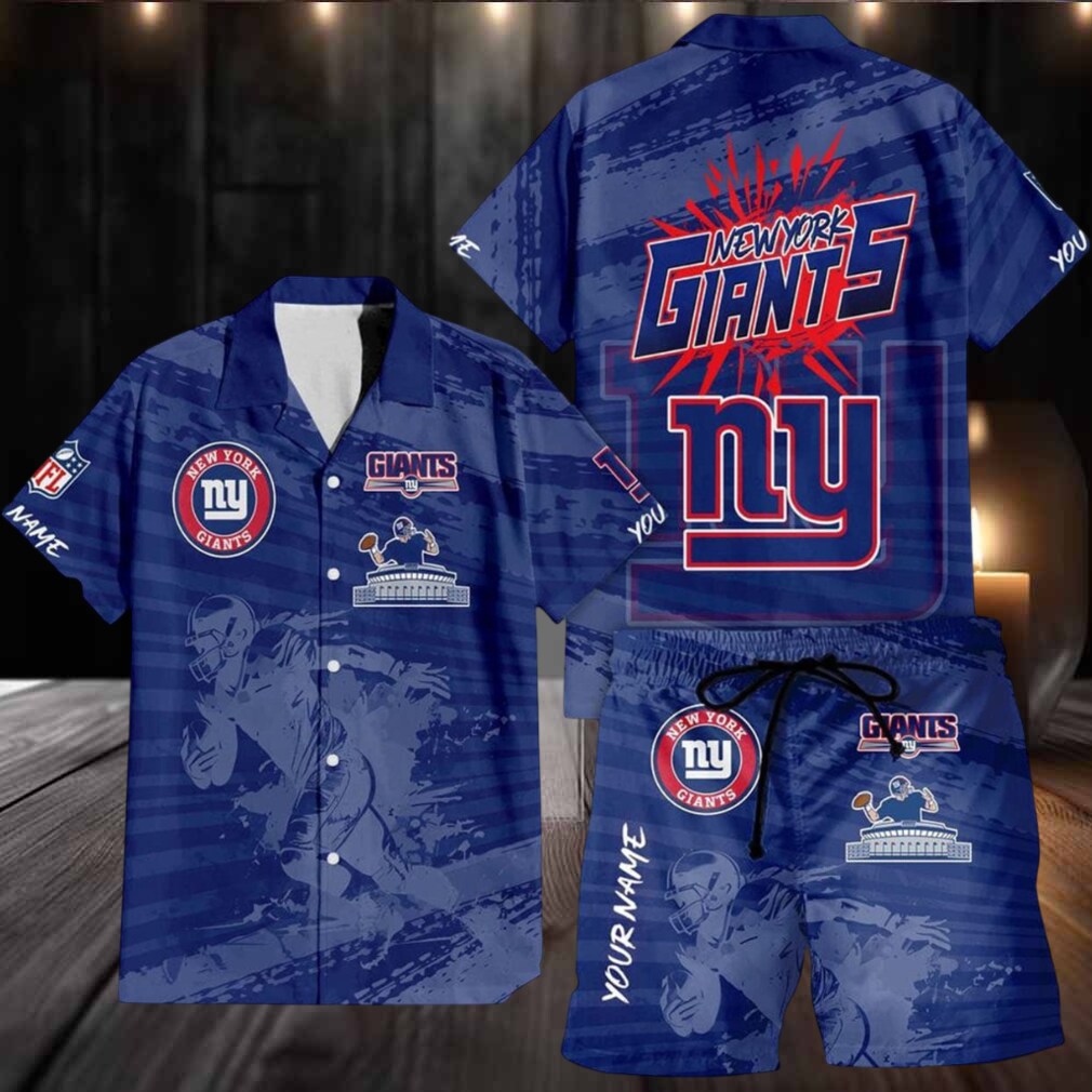 New York Giants Combo Hawaiian Shirt And Shorts New York Giants Combo Hawaiian Shirt And Shorts