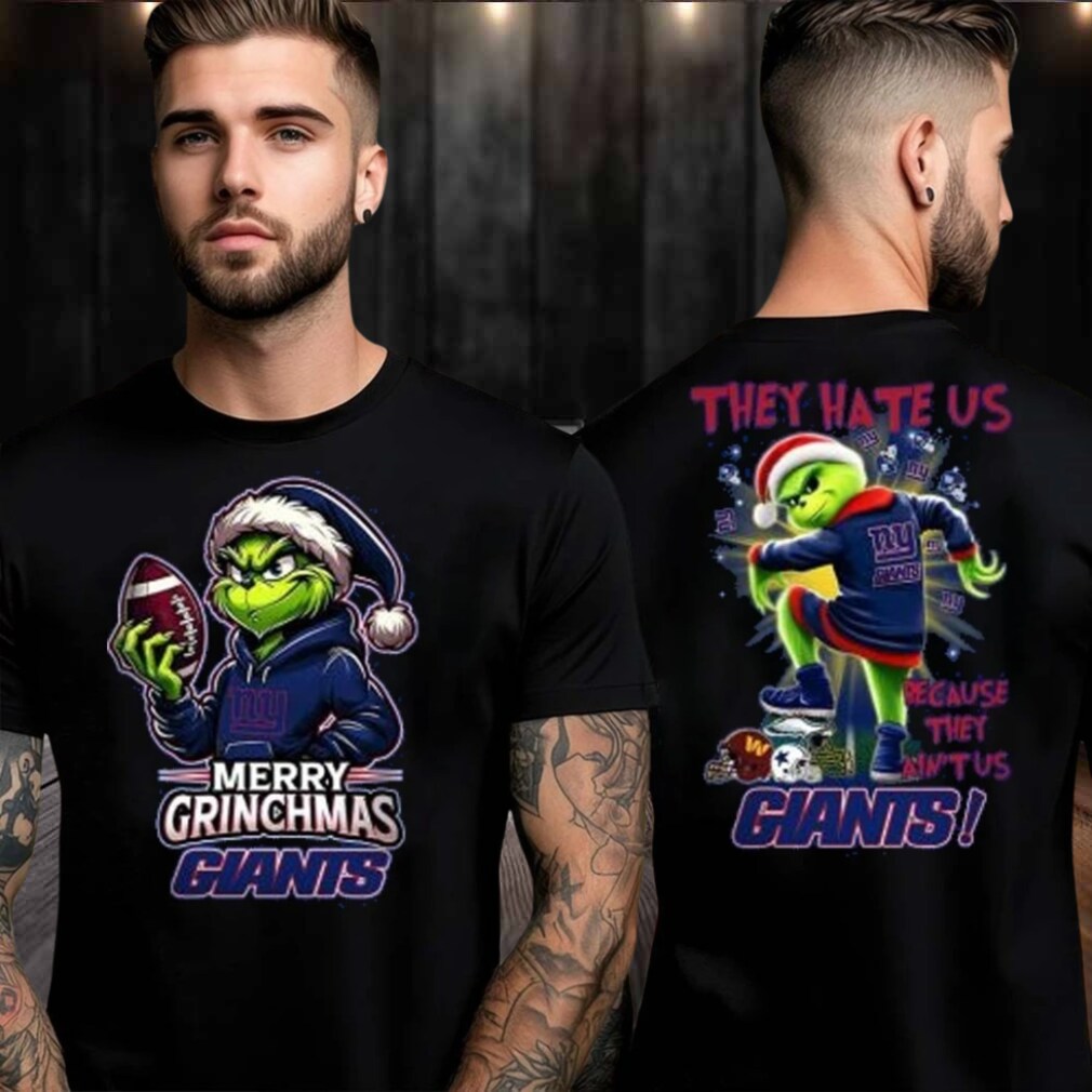 New York Giants Grinch Merry Christmas Grinchmas 2025 Personalized Football Logo Two Sided Shirt New York Giants Grinch Merry Christmas Grinchmas 2025 Personalized Football Logo Two Sided Shirt