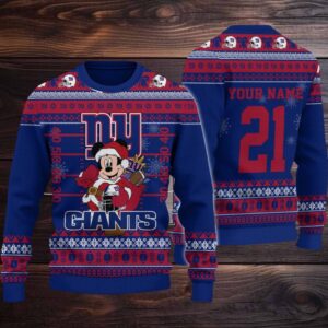 New York Giants Mickey Mouse Santa Ugly Christmas Sweater
