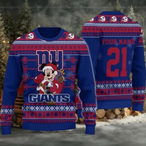 New York Giants Mickey Mouse Santa Ugly Christmas Sweater