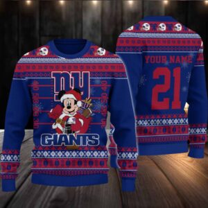 New York Giants Mickey Mouse Santa Ugly Christmas Sweater