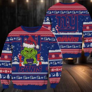 New York Giants NFL Grinch Football Limited Ugly Christmas Sweater
