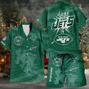 New York Jets Combo Hawaiian Shirt And Shorts New York Jets Combo Hawaiian Shirt And Shorts