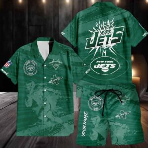 New York Jets Combo Hawaiian Shirt And Shorts