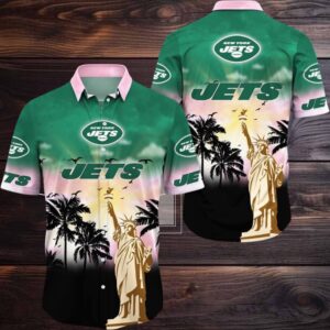 New York Jets Hawaii Shirt Statue Of Liberty Aloha Shirt