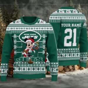 New York Jets Mickey Mouse Santa Ugly Christmas Sweater
