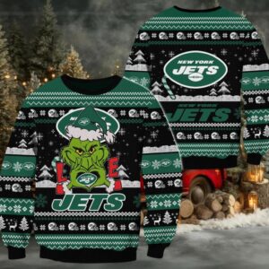 New York Jets NFL Grinch Football Limited Ugly Christmas Sweater