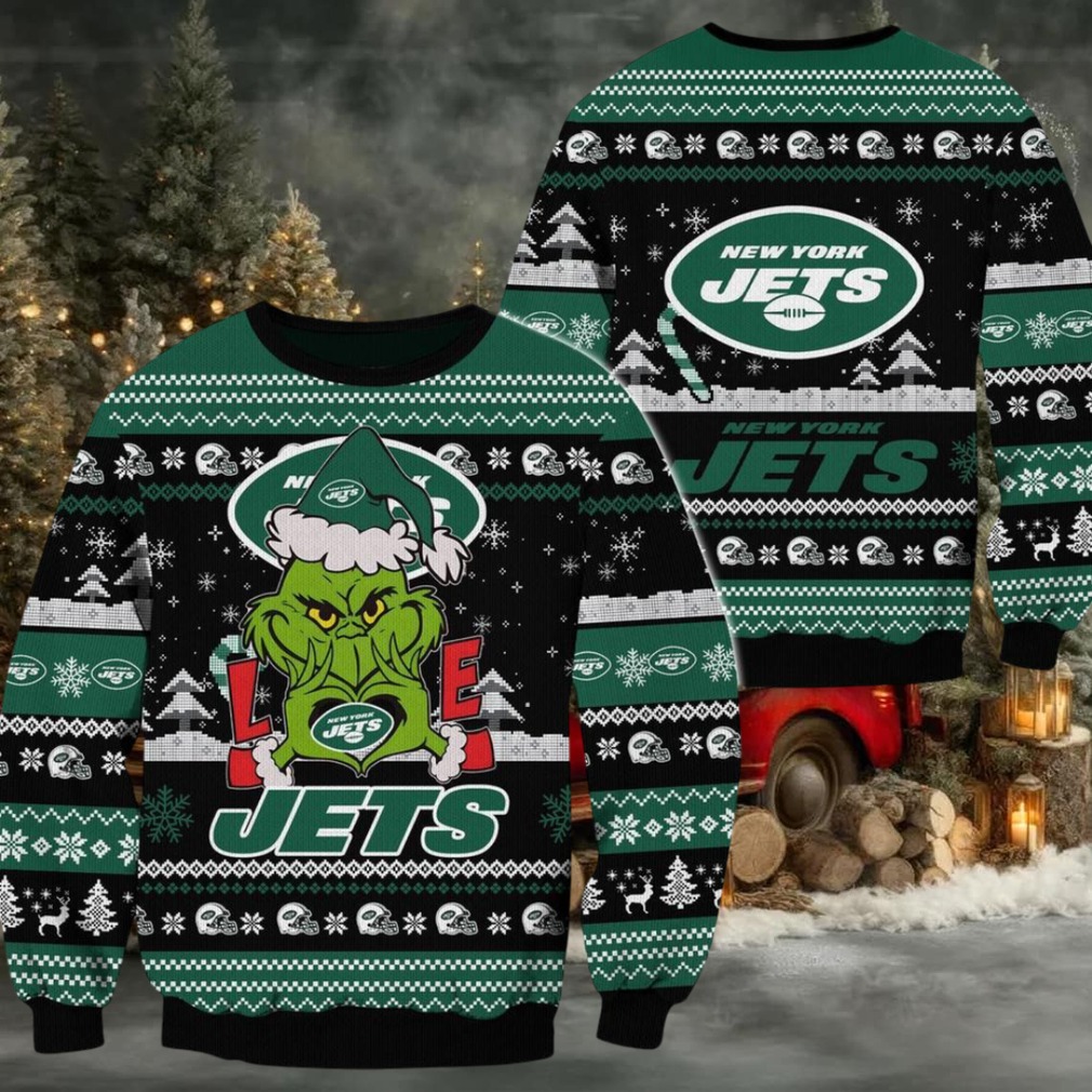 New York Jets NFL Grinch Football Limited Ugly Christmas Sweater New York Jets NFL Grinch Football Limited Ugly Christmas Sweater