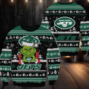 New York Jets NFL Grinch Football Limited Ugly Christmas Sweater