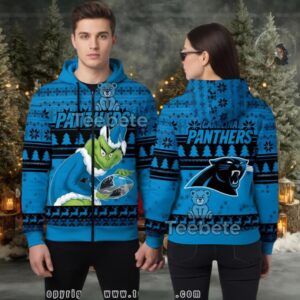 Carolina Panthers Grinch Stole Xmas 3D Ugly Hoodie Printed