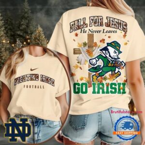 Notre Dame Fighting Irish 2025 NCAA Season Fall For Jesus Unisex 3D Shirt
